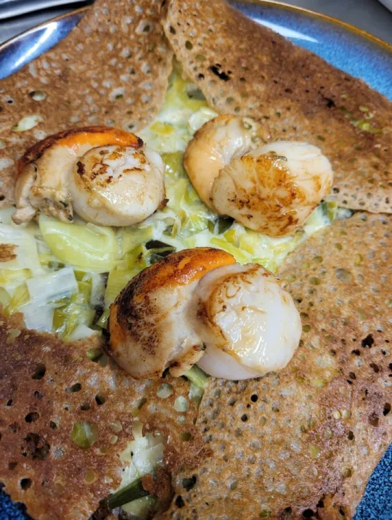Galette noix de Saint Jacques et fondu de poireaux à Amiens, Amiens, Crêp' Rit des Halles